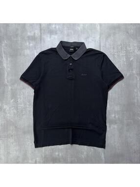 Y2K Black Hugo Boss Logo Polo Shirt